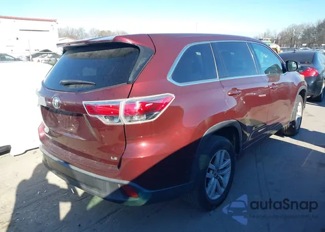 2014 Toyota Highlander Le z USA, uszkodzony, nr VIN 5TDZARFH4ES008886